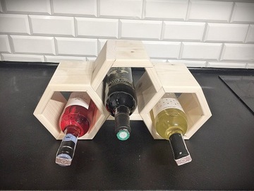 ДЕРЕВЯННАЯ шестигранная подставка для вина и бутылок