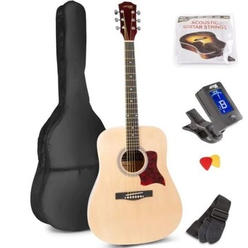 GITARA AKUSTYCZNA+ AKCESORIA/ 2 KOLORY/ DO WYBORU
