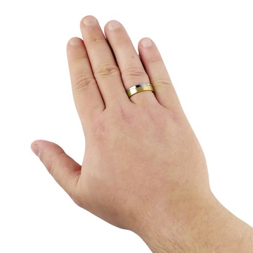 КО11М ЗОЛОТО-СЕРЕБРЯНОЕ ОБРУЧАЛЬНОЕ КОЛЬЦО СТАЛЬ 19,20,21 19ММ