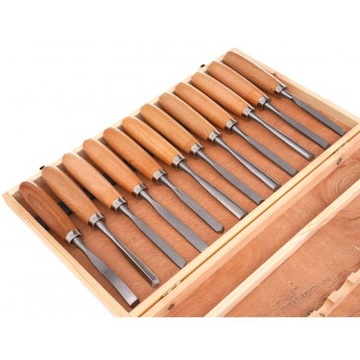 стамески столярные по дереву, набор, 12 шт.