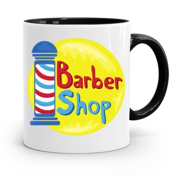 KUBEK CZARNY FRYZJERA FRYZJERKI BARBER SHOP z Nadrukiem ze Zdjęciem