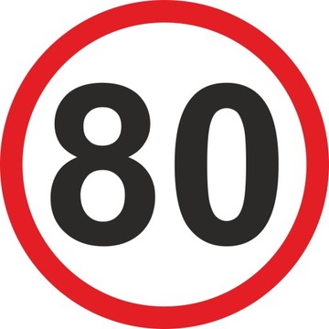 Naklejka OGRANICZENIE PRĘDKOŚCI 80 km/h znak na naczepę przyczepę 20 cm