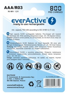 Комплект Everactive NC-1000 PLUS + батарейки AAA R03/AAA 800 мАч (R3)