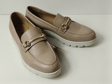Удобные мокасины Wojtyłko 7B24317 бежевого цвета, 40 год.