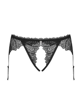 Черный пояс для чулок Obsessive Romanesa L/XL