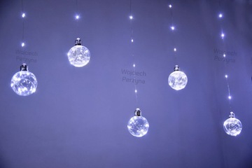 KURTYNA ŚWIETLNA KULKI LED GIRLANDA MIKOŁAJ BAŁWAN