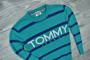 TOMMY JEANS Logowany Bawełniany Sweter Męski Regular Fit L