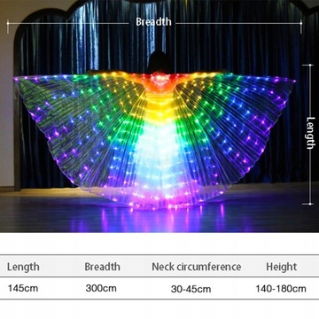 КОСТЮМ БАБОЧКИ КРЫЛЬЯ ФЕИ LED СВЕТЯЩИЙСЯ 145 СМ