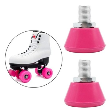 2 противоскользящих ролика с верхним стопором, розовый, красный