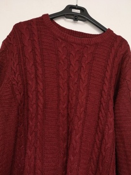 BurtonMenswear ciemnoczerwony sweter dzianinowy XL