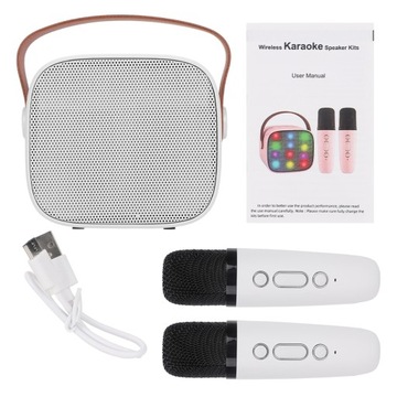 МИНИ-КОНИТОР BLUETOOTH ДЛЯ КАРАОКЕ + 2 БЕСПРОВОДНЫХ МИКРОФОНА ДЛЯ ДОМАШНЕЙ ВЕЧЕРИНКИ