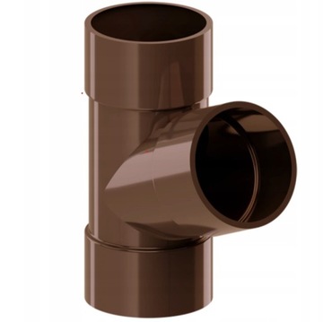 TRÓJNIK RURY KROP PVC fi 90 ral 8017 BRĄZ