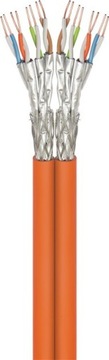 Kabel sieciowy, CAT7A S/FTP duplex Pomarańcz 100m