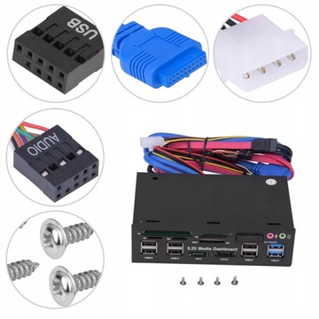 ХАБ 5,25 ДЮЙМА ПЕРЕДНЯЯ ПАНЕЛЬ USB 3.0/2.0 АУДИО 525E20