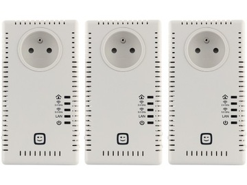 Zestaw 3x adapter LAN PLC WiFi PowerLine PG-9072LG-TN