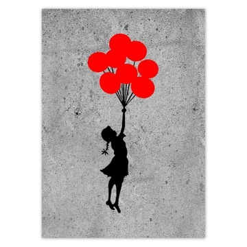 Plakaty 50x70 Banksy Dziewczynka Balony