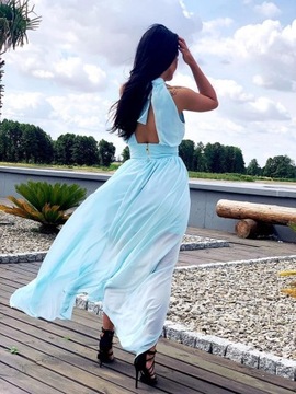 SUKIENKA DŁUGA JASMINE WESELE BŁĘKITNA 34