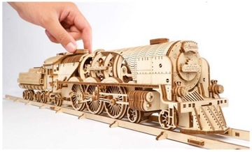 Puzzle 3D lokomotywa mechaniczna MEGA JAKOŚĆ