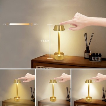 БЕСПРОВОДНАЯ АККУМУЛЯТОРНАЯ НАСТОЛЬНАЯ ЛАМПА GOLD USB