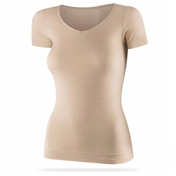 Oddychająca bluzka damska z wełną merynosa BRUBECK Comfort Merino - XL