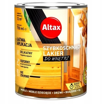 ALTAX SZYBKOSCHNĄCY LAKIER DO WNĘTRZ 0,75L PÓŁMAT