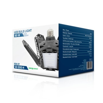 МОЩНАЯ лампа для мастерской для гаража, 80 Вт, ПОТОЛОЧНАЯ, рабочая светодиодная лампа E27 6 в 1