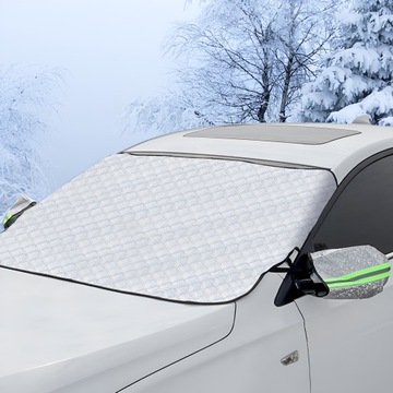 MATA ANTYSZRONOWA OSŁONA NA SZYBĘ SAMOCHODU PRZECIWSZRONOWA ZIMA LIMONKOWA