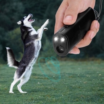 Ультразвуковой отпугиватель собак, светодиодный фонарик 3в1 + батарейка в комплекте.