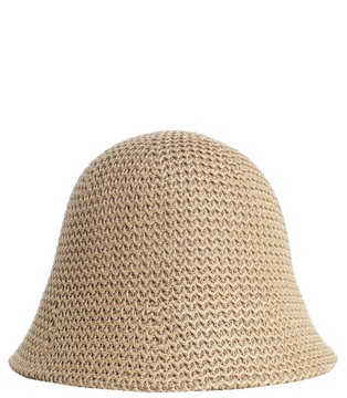 Damski kapelusz pleciony w stylu bucket hat słomkowy