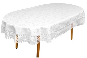 OBRUS OWALNY na stół plamoodporny GIPIURA 130x180