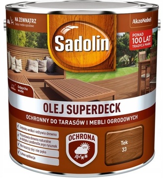 OLEJ SUPERDECK SADOLIN do drewna, tek, 2.5l