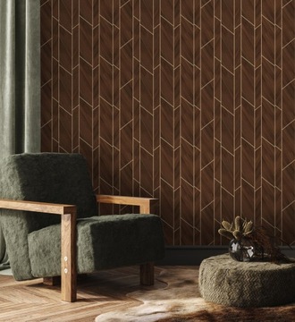 TAPETA GEOMETRYCZNE PANELE LINIE DREWNO 5593al