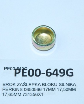 BROK ZAŚLEPKA BLOKU MISECZKA PERKINS 0650566 17MM