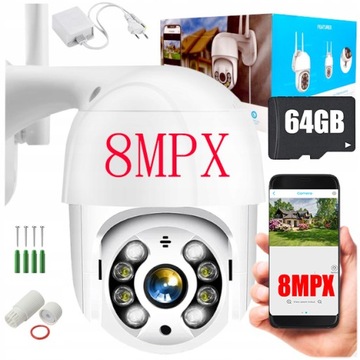 OBROTOWA KAMERA ZEWNĘTRZNA IP WiFi 4xZOOM DETEKCJA 4K ULTRA HD 8MPx 8MP