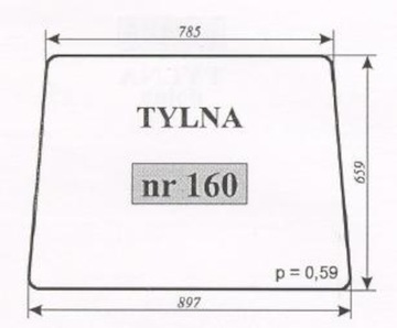 Szyba tylna do ciągnika rolniczego T25 A2 Władimirec oryginalna kabina