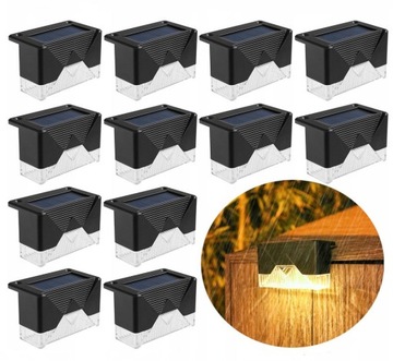 Lampa solarna wbijana zhennd czarny 5 cm 12 szt.