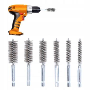 6X SZCZOTKA DRUCIANA CYLINDRYCZNA 8-19MM STAL