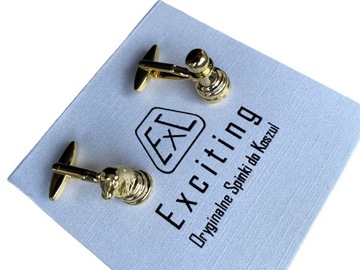 Золотые запонки Excempunk Watch Theckes Mechanism Gold