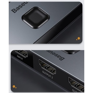 DWUKIERUNKOWY SPLITTER BASEUS ROZDZIELACZ 3x HDMI 4K 60Hz, 1x2 2x1
