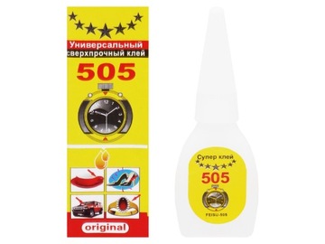 KLEJ 505 20G BEZBARWNY SZYBKI METAL GUMA PLASTIK SKÓRA SZYBKOSCHNĄCY