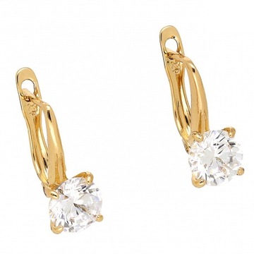 KOLCZYKI ZŁOTE STAL CHIRURGICZNA CRYSTAL 18K