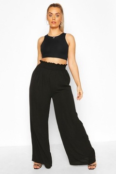 Boohoo damskie czarne spodnie materiałowe szwedy plus size XXL