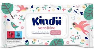 KINDII chusteczki nawilżane Sensitive 60szt