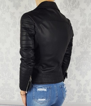 # Женская кожаная куртка Ramoneska Locks Biker Black #