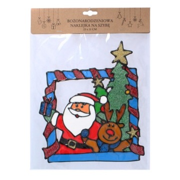 РОЖДЕСТВЕНСКАЯ НАКЛЕЙКА НА ОКНО 23 x 31 СМ МИКС