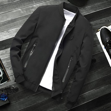 Jacket Men Stand-collar Leisure Solid Simple Fashi