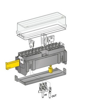 КОРОБКА ГНЕЗДА КОРПУС ПРЕДОХРАНИТЕЛЯ UNI 16 ПОЛЮСОВ