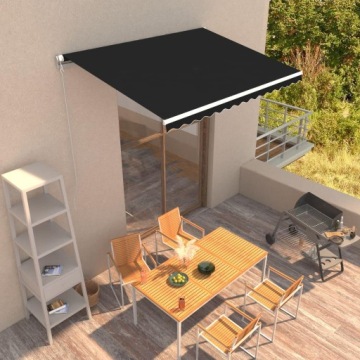 vidaXL Ручная выдвижная маркиза 350 x 250 см, антрацит 3051210