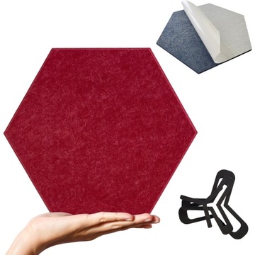 PANEL DEKORACYJNY samoprzylepny HEXAGON, panele ścienne, kolor Wino