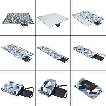 БОЛЬШОЙ ПЛЯЖНЫЙ КОВРИК ДЛЯ ПИКНИКА с утеплителем ГЕОМЕТРИЧЕСКИЙ УЗОР 200х200 см